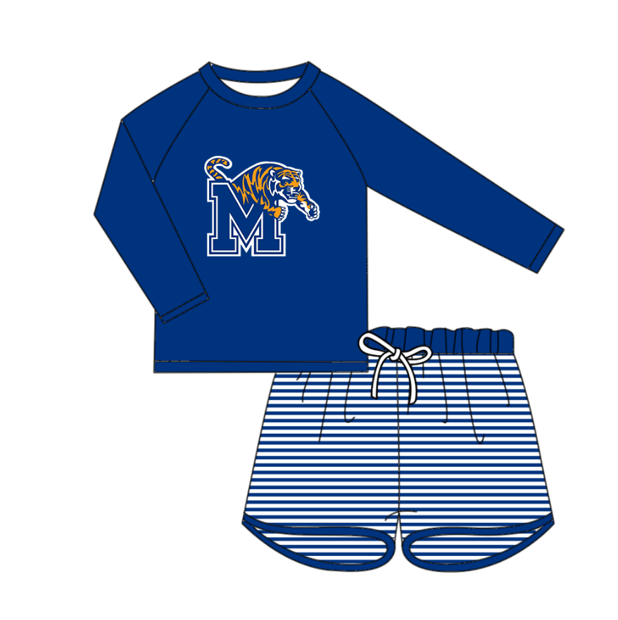 Preorder (moq 5)Baby Kids M Tigers Shirts Top Stripe Shorts Team Clothes Sets
