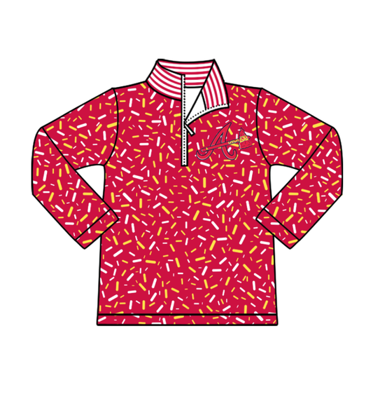 Preorder(moq 8)Baby Boys Red Sprinkles Zipper A Team Pullovers Top