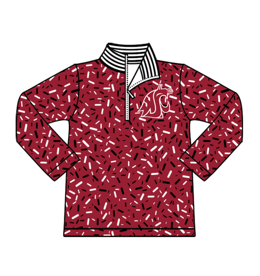 Preorder(moq 8)Baby Boys Red Sprinkles Zipper WF Team Pullovers Top