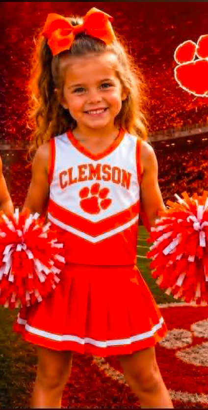 Preorder moq 5 Baby Girls Clemson Shirt Top Skirts Outfits Clothes Set