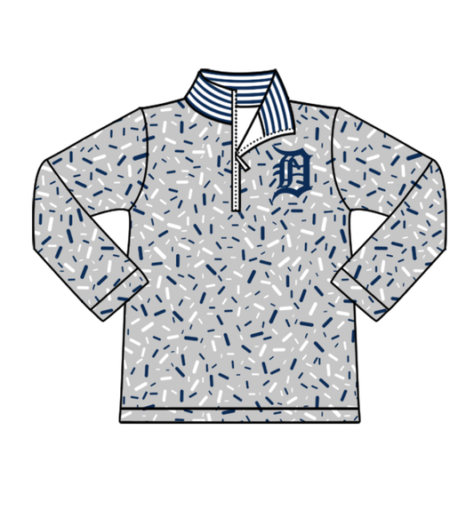 Preorder(moq 8)Baby Boys Grey Sprinkles Zipper Team Pullovers Top