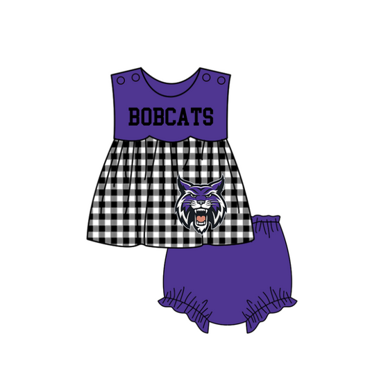 Preorder moq 5 Baby Girls Bobcats Tunic Bummies Short Team Clothes Set
