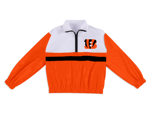Preorder (moq 5)Baby Boys Long Sleeve Bengals Team Zip Pullovers Tops