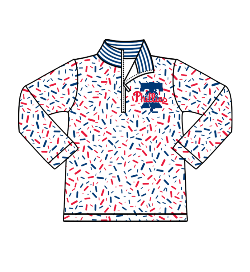 Preorder(moq 8)Baby Boys Sprinkles Zipper Phillies Team Pullovers Top