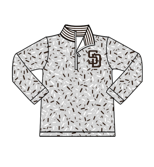 Preorder(moq 8)Baby Boys Grey Sprinkles Zipper SD Team Pullovers Top