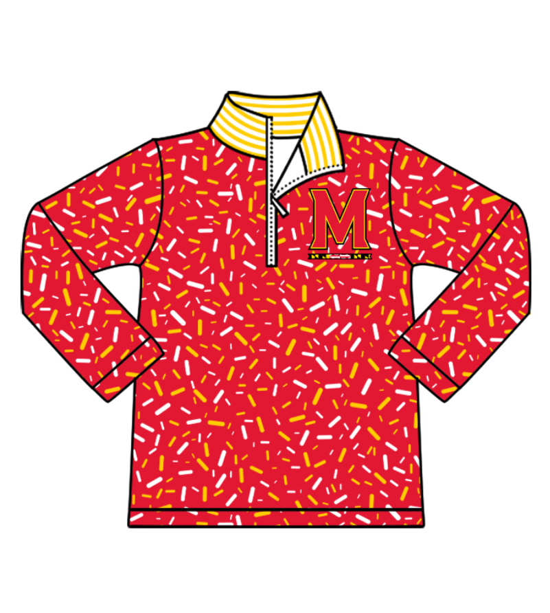 Preorder(moq 8)Baby Boys Orange Sprinkles Zipper M Team Pullovers Top