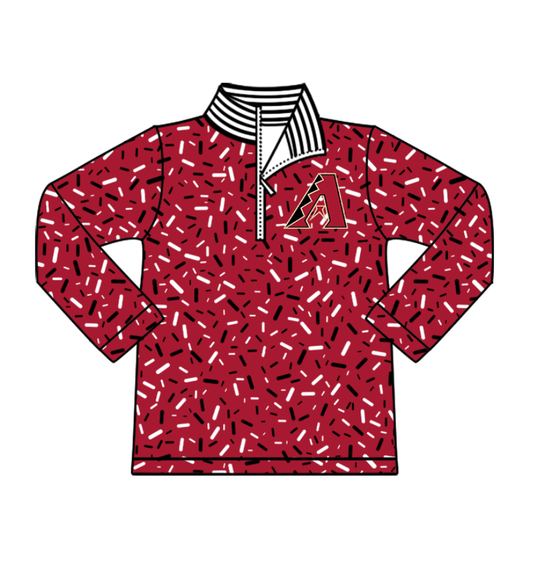 Preorder(moq 8)Baby Boys Red Sprinkles Zipper A Team Pullovers Top