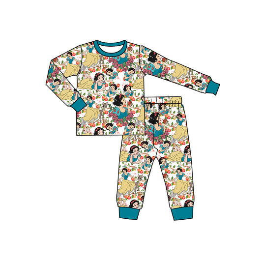 Preorder(moq 5) Baby Girls Cartoon Princess Top Pants Pajamas Sets