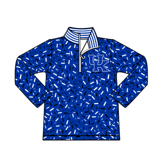 Preorder(moq 8)Baby Boys Hot Blue Sprinkles Zipper UK Team Pullovers Top
