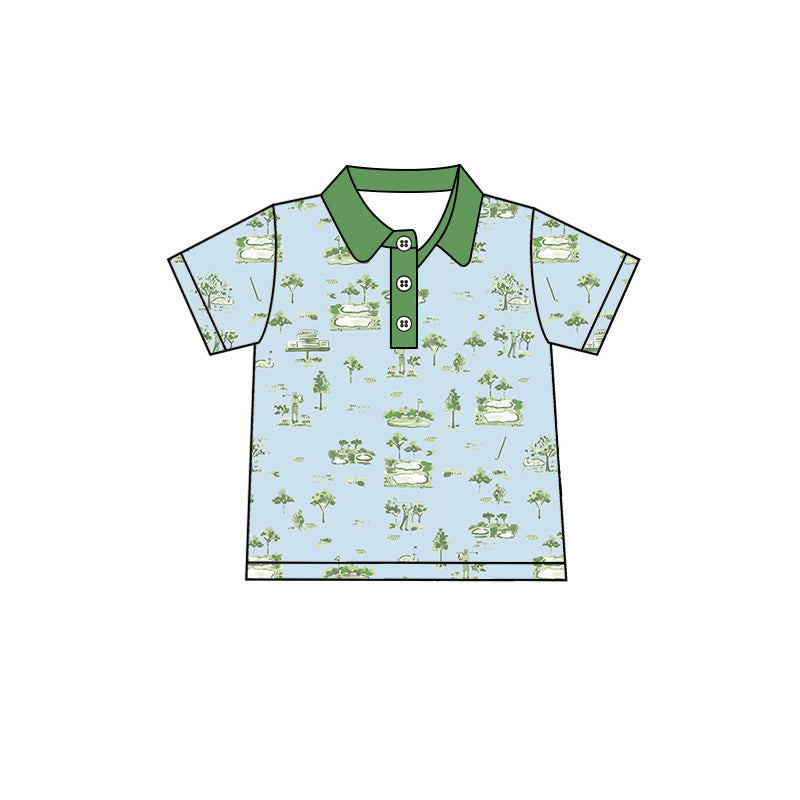 Preorder moq 5 Baby Boys Short Sleeve Golf Button Polo Shirts Top