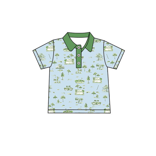 Preorder moq 5 Baby Boys Short Sleeve Golf Button Polo Shirts Top