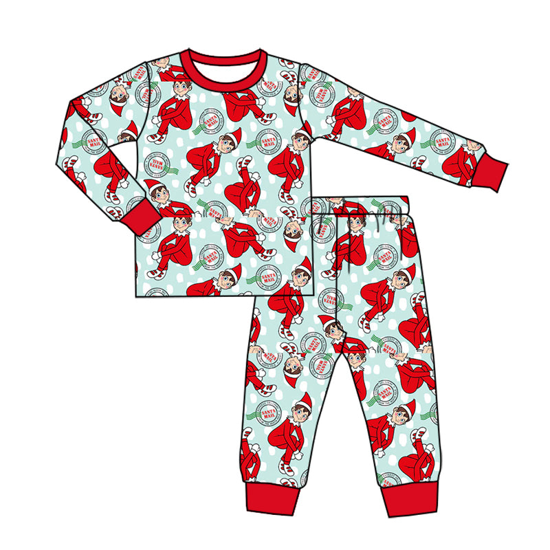 Preorder (moq 5) Baby Girls Santa Mail Top Pant Christmas Pajamas Sets