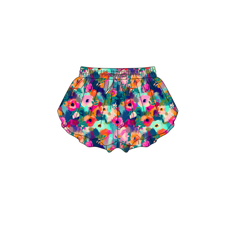 Preorder(moq 5) Baby Girls Colorful Floral Ruffle Shorts Bottom