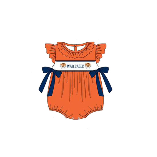 Preorder(moq 5)Baby Infant Girls War Eagle Team Bows Rompers