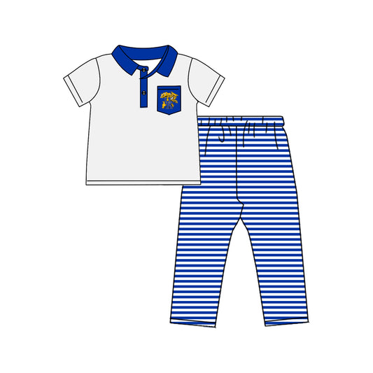 Preorder (moq 5)Baby Boys Kenturky Tiger Shirt Team Pants Outfits Clothes Sets