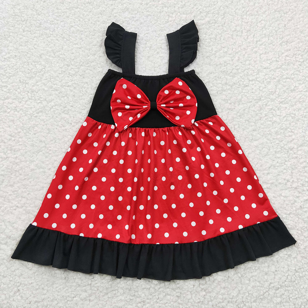 Baby Girls Princess Sibling Bow Summer Knee Length Dresses