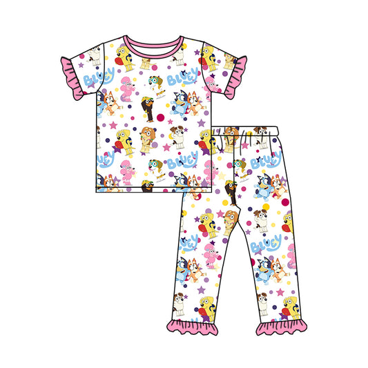 Preorder (moq 5)Baby Boys Blue Dogs Friends Top Pants Pajamas Clothes Sets