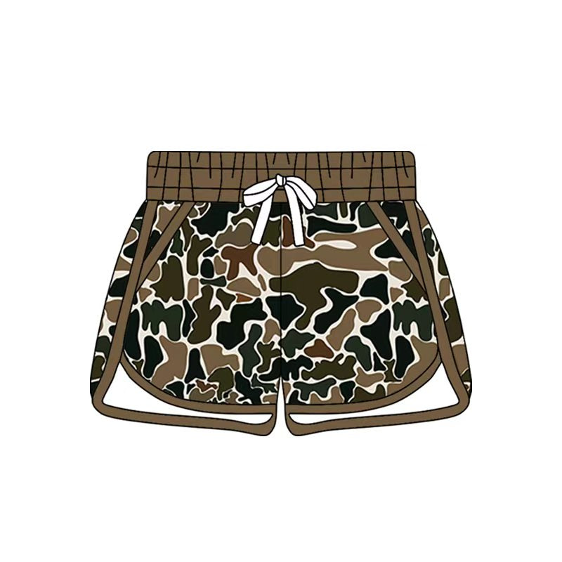 Preorder (moq 5)Baby Girls Southern Dark Brown Camo Pockets Shorts Bottom