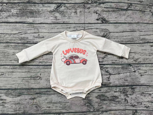 Baby Infant Boys Girls Lovebug Cars Long Sleeve Valentines Rompers