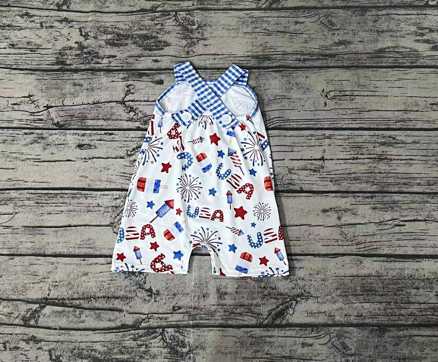 Baby Infant Boys Pocket 4th Of July USA Rompers