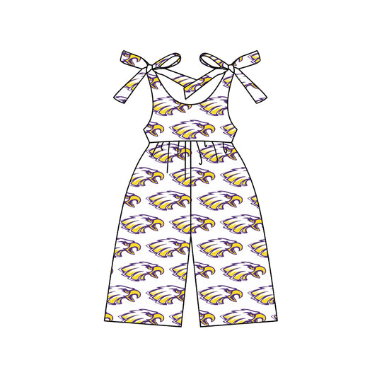 Preorder (moq 5)Baby Girls Eagles team Straps Jumpsuits Rompers