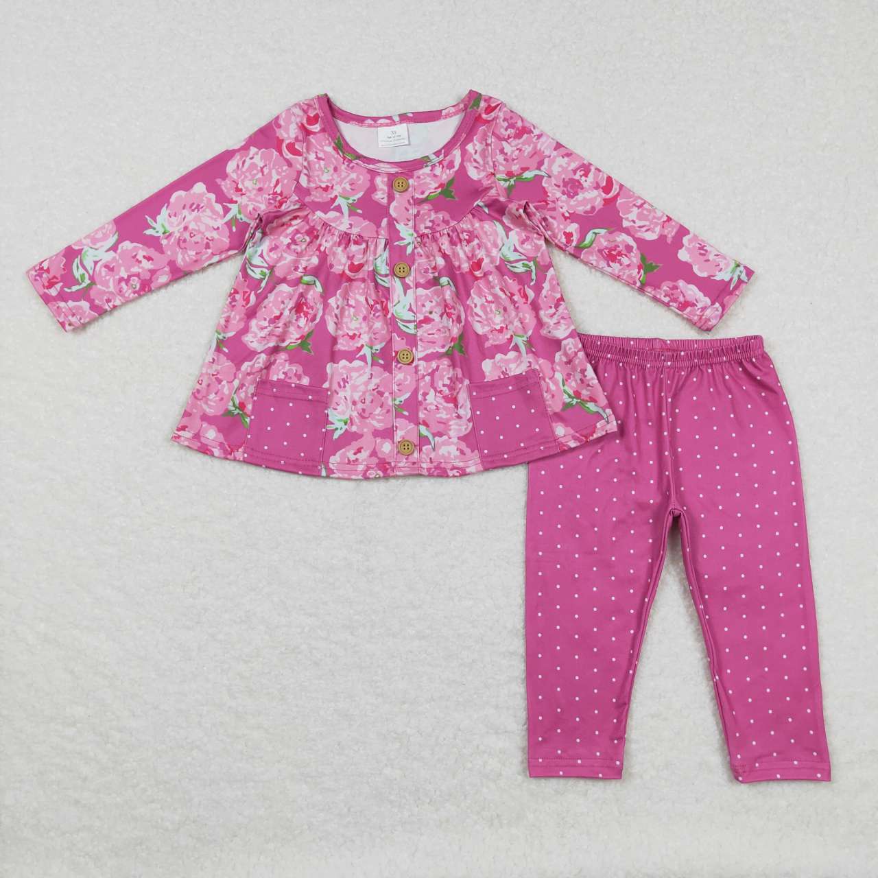 Baby Girls Floral Pocket Tunic Sibling Legging Pants Clothing Sets