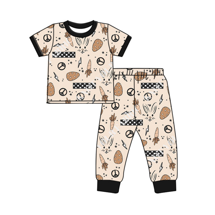 Baby Kids Easter Rabbit Top Pants Boys Pajamas Clothing Sets preorder(MOQ 5)