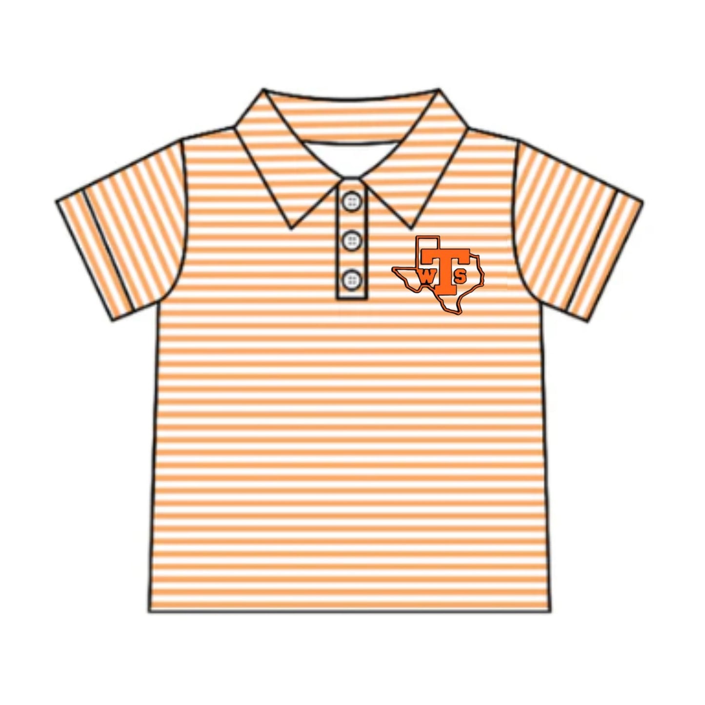 Preorder(moq 5) Baby Boys Orange Stripes West Sabine Team Short Sleeve Tee Pullovers Shirts Tops
