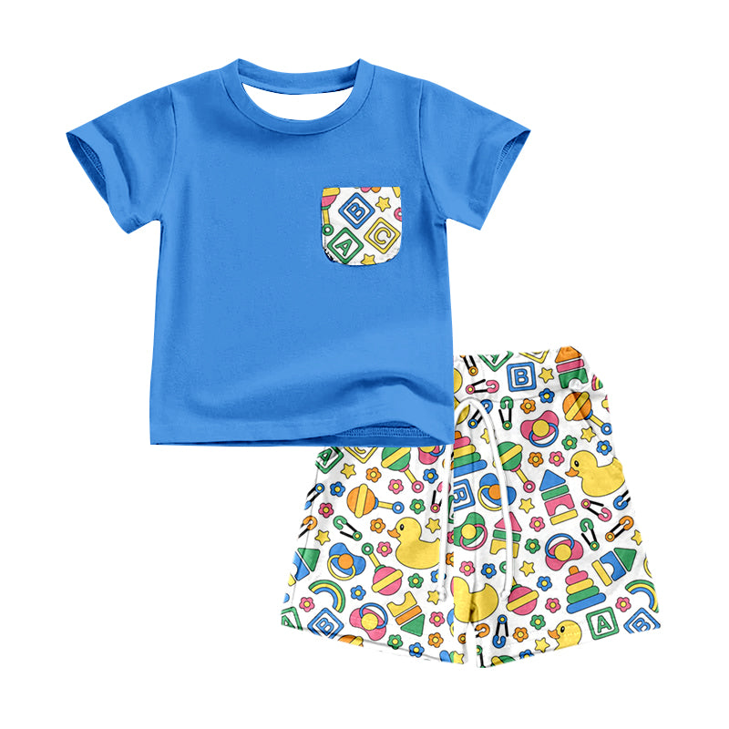 Baby Boys Duck Pocket Shirt Shorts Clothes Sets preorder(moq 5)