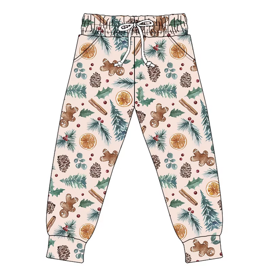 Preorder(moq 5) Adult Women Pockets Lemons Gingerbread Pants Jogger Bottoms