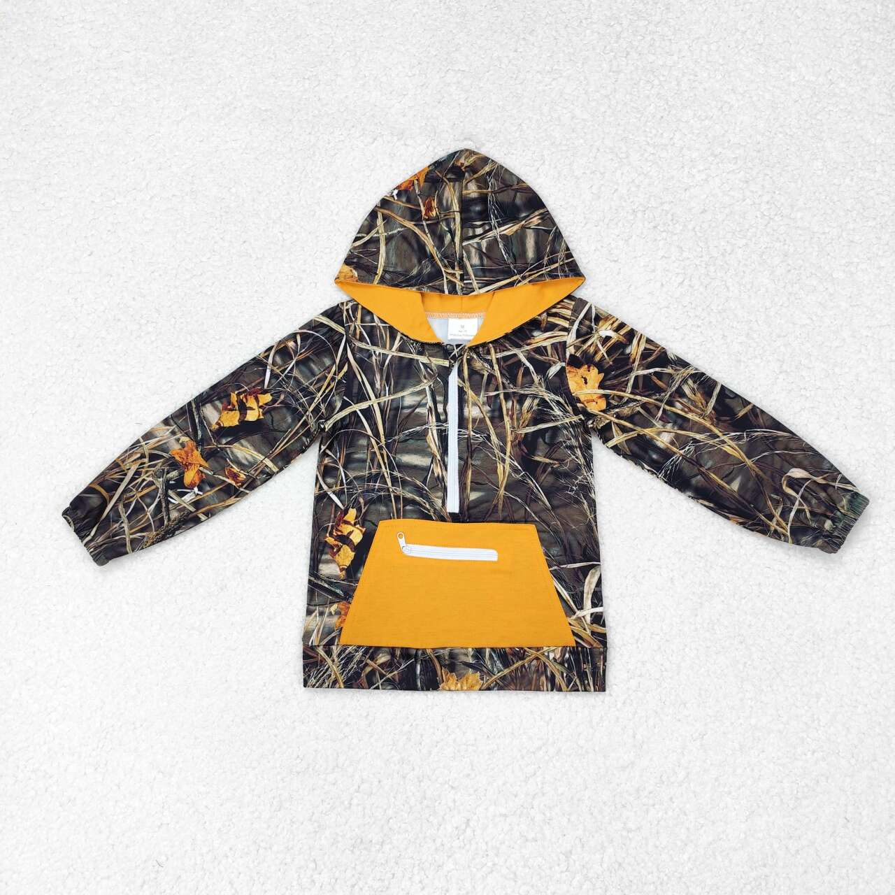 Baby Boys Brother Sibling Bottomland Camo Hooded Zip Pocket Fall Pullovers Tops