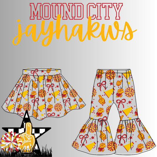 Preorder(moq 8 Each)Baby Girls Mound City Jayhakws Skorts and Pants Team