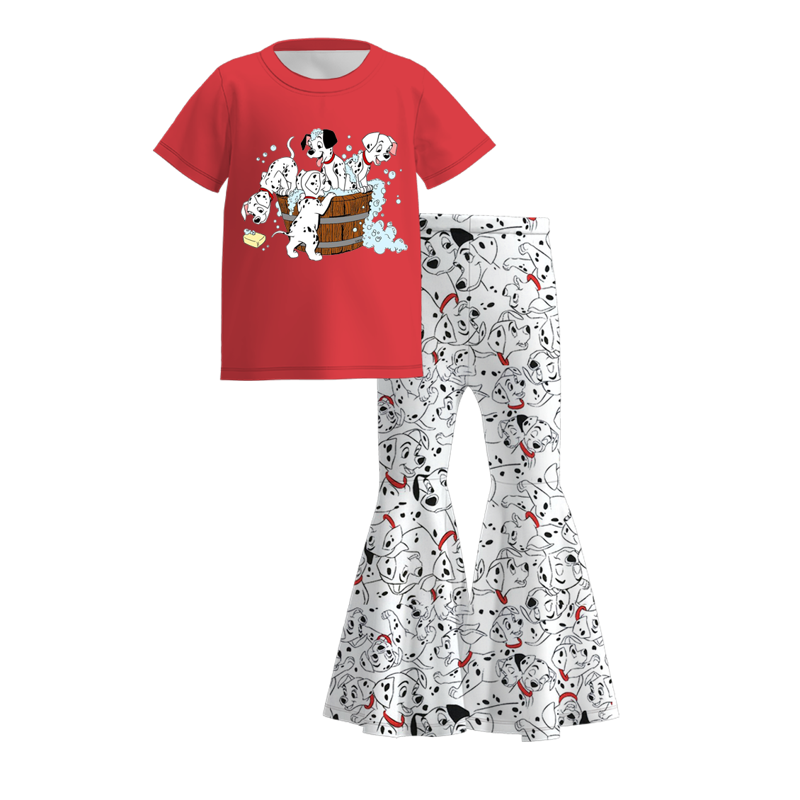 Baby Girls Cartoon Dogs Tops Bell Pants Clothes Sets preorder (moq 5)