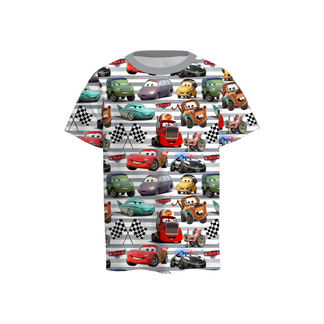 Baby Boys Cars Cartoon Grey Stripes Tee Shirts Tops Preorder(moq 5)