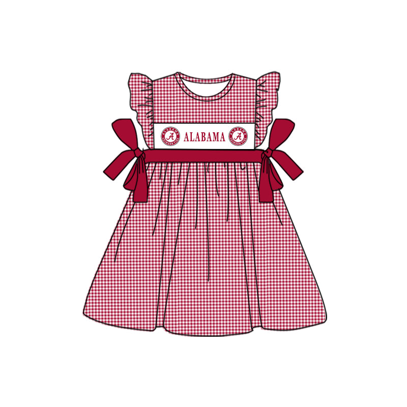 Baby Girls Alabama Bows Team Knee Length Dresses preorder (moq 5)