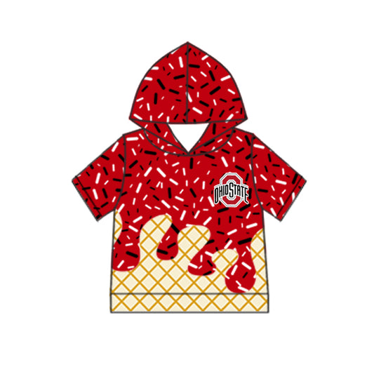 Preorder (moq 5)Baby Boys Short Sleeves Drip Ohiostate Team Hoodies Top