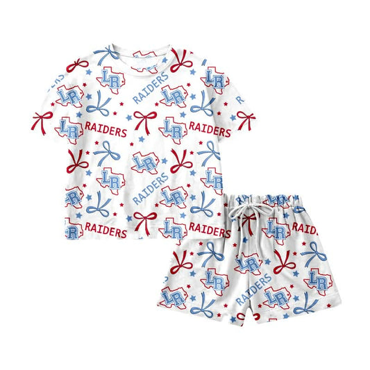 Preorder (moq 5)Baby Kids Raiders Top Short Team Clothes Sets