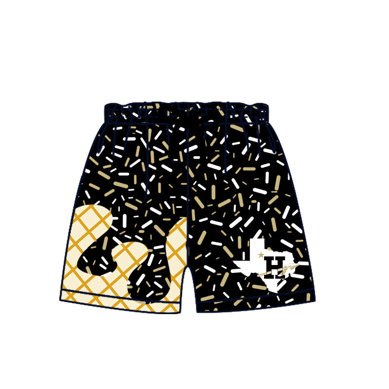 Preorder (moq 5)Baby Boys Black Drip Sprinkles Howe ISD Team Shorts Bottom