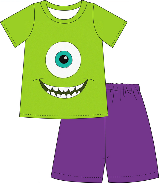 Baby Boys Green Eye Shirt Shorts Summer Clothes Sets preorder (moq 5)