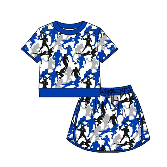 Preorder (moq 5)Baby Girls Colorful Athletes Footballs Top Skirt Shorts Team Clothes Sets