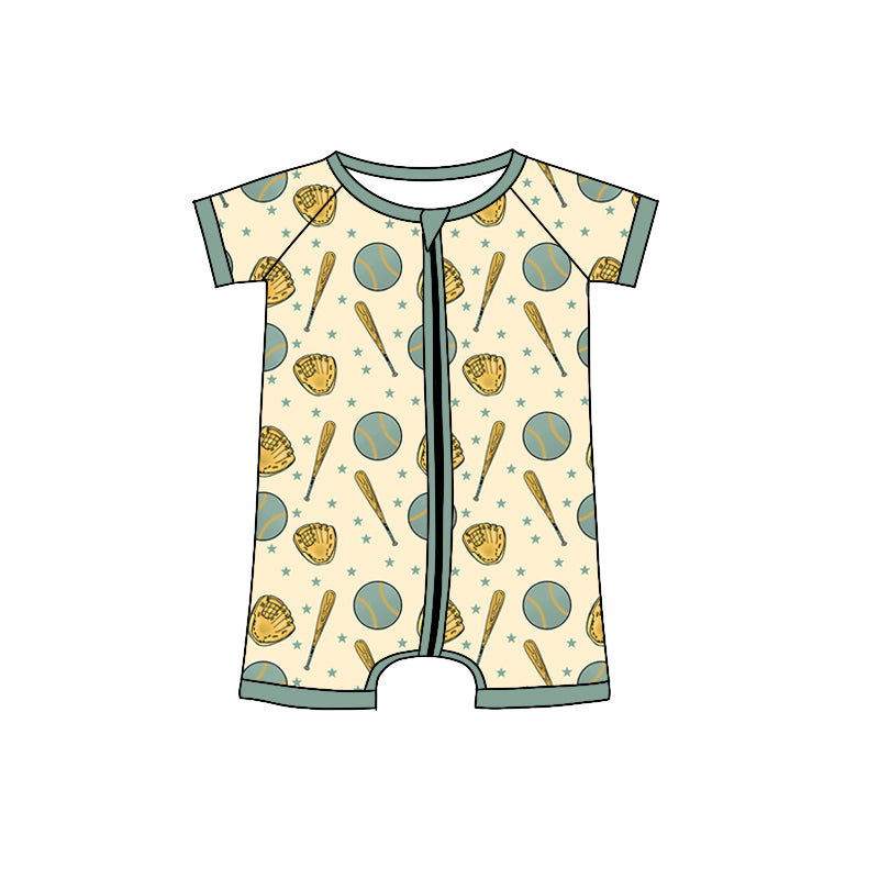 Baby Boys Baseball Stars Short Sleeve Rompers preorder(moq 5)