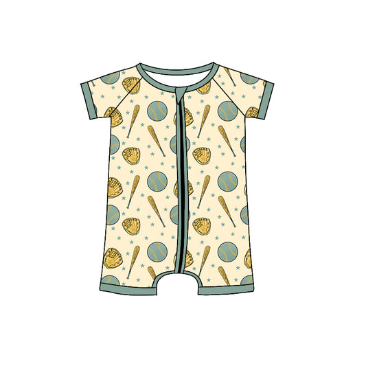 Baby Boys Baseball Stars Short Sleeve Rompers preorder(moq 5)