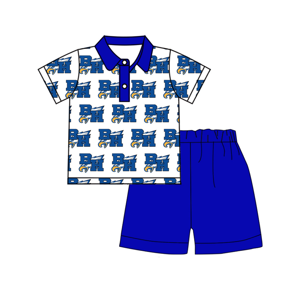 Preorder (moq 5)Baby Boys BH Eagles Team Shirt Cotton Shorts Clothes Sets