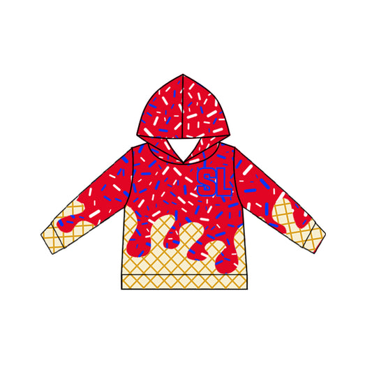 Preorder (moq 5)Baby Boys Long Sleeve Red Sprinkles SL Team Hoodies Top