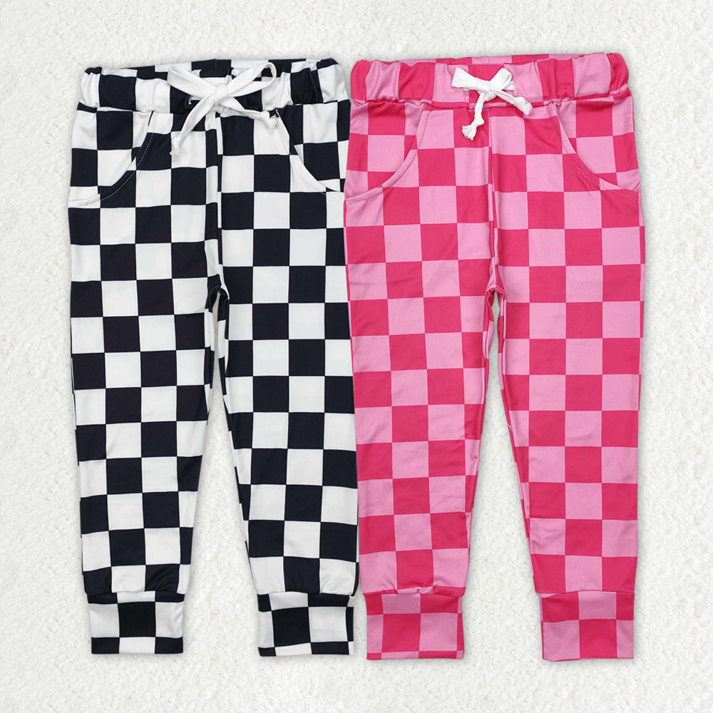 Sibling Baby Girls Checkered Jogger Pocket Pants