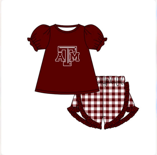 Preorder (moq 5)Baby Girls Yoga ATM Top Shorts Team Clothes Sets