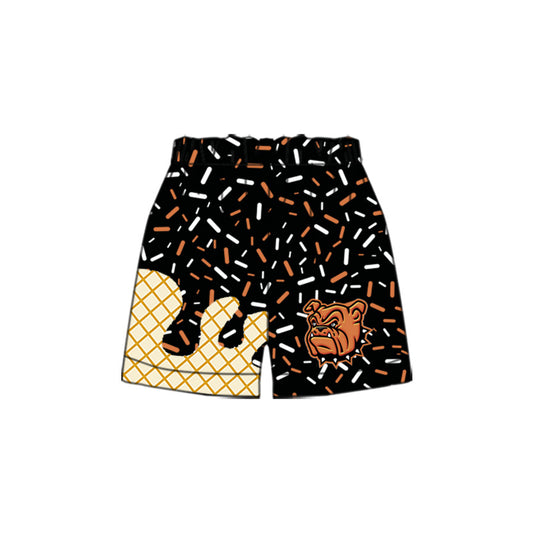 Preorder(moq 5) Baby Boys Black Sprinkles Orange Dog Team Sports Shorts
