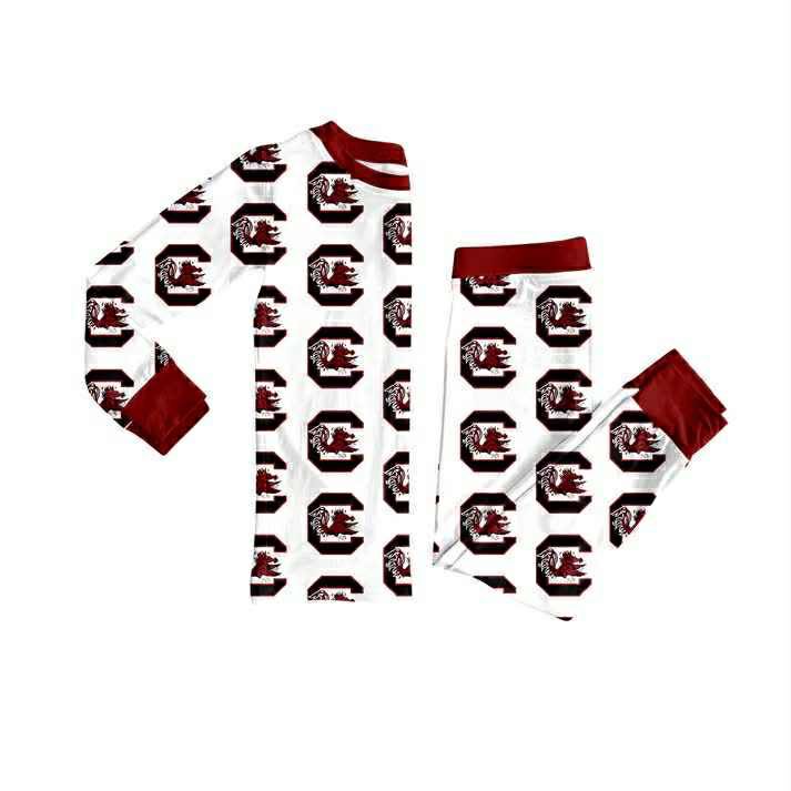 Preorder (moq 5)Baby Girls Red Bulls C Top Pants Team Pajamas Sets