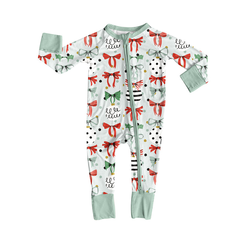 Preorder moq 5 Baby Infant Boys Long Sleeves Polka Dots Lights Bows Plaid Zipper Romper