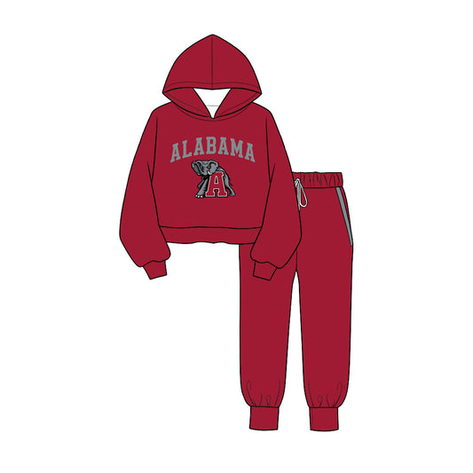 Preorder (moq 5) Baby Boys Alabama Hoodie Pockets Jogger Team Clothes Sets